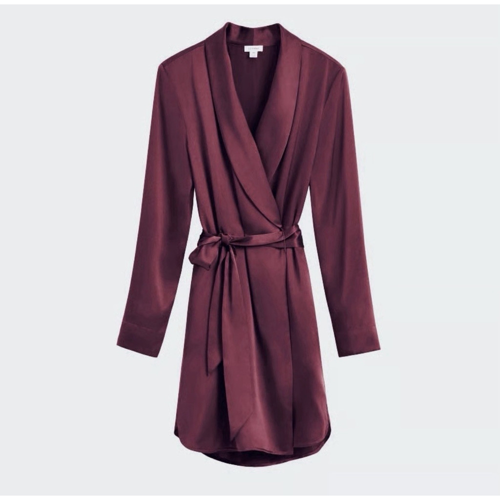 Cuyana Open Front Longline Drape Washable Silk Robe Women’s XS Romantic Capsule
